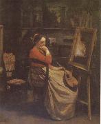 Jean Baptiste Camille  Corot The Studio (mk09) oil painting artist